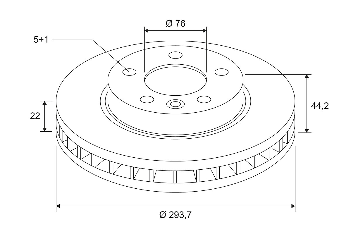 COATED BRAKE DISC X2 VW TRANSPORT T5 RR